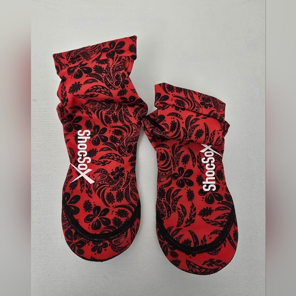 Red Medium ShocSox Volleyball & Sand Soccer Socks No-Holes Guaranteed Soles Reg - Picture 4 of 5